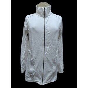 Coolibar Jacket Womens S White Full Zip UPF 50+ Sun Protection Bamboo Outdoors